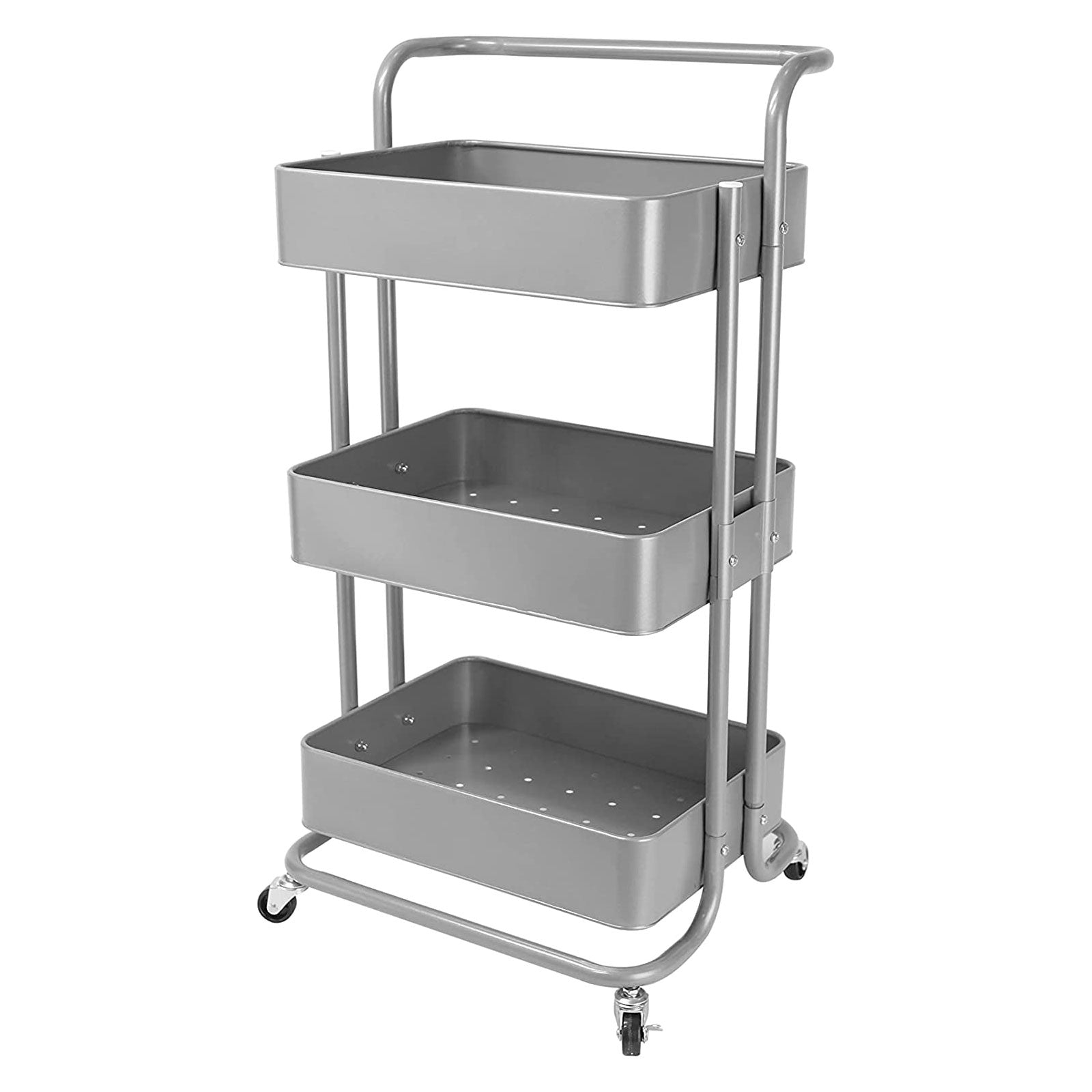 echtwerk-k-chenwagen-3-ebenen-silber-metall-mit-rollen image 1