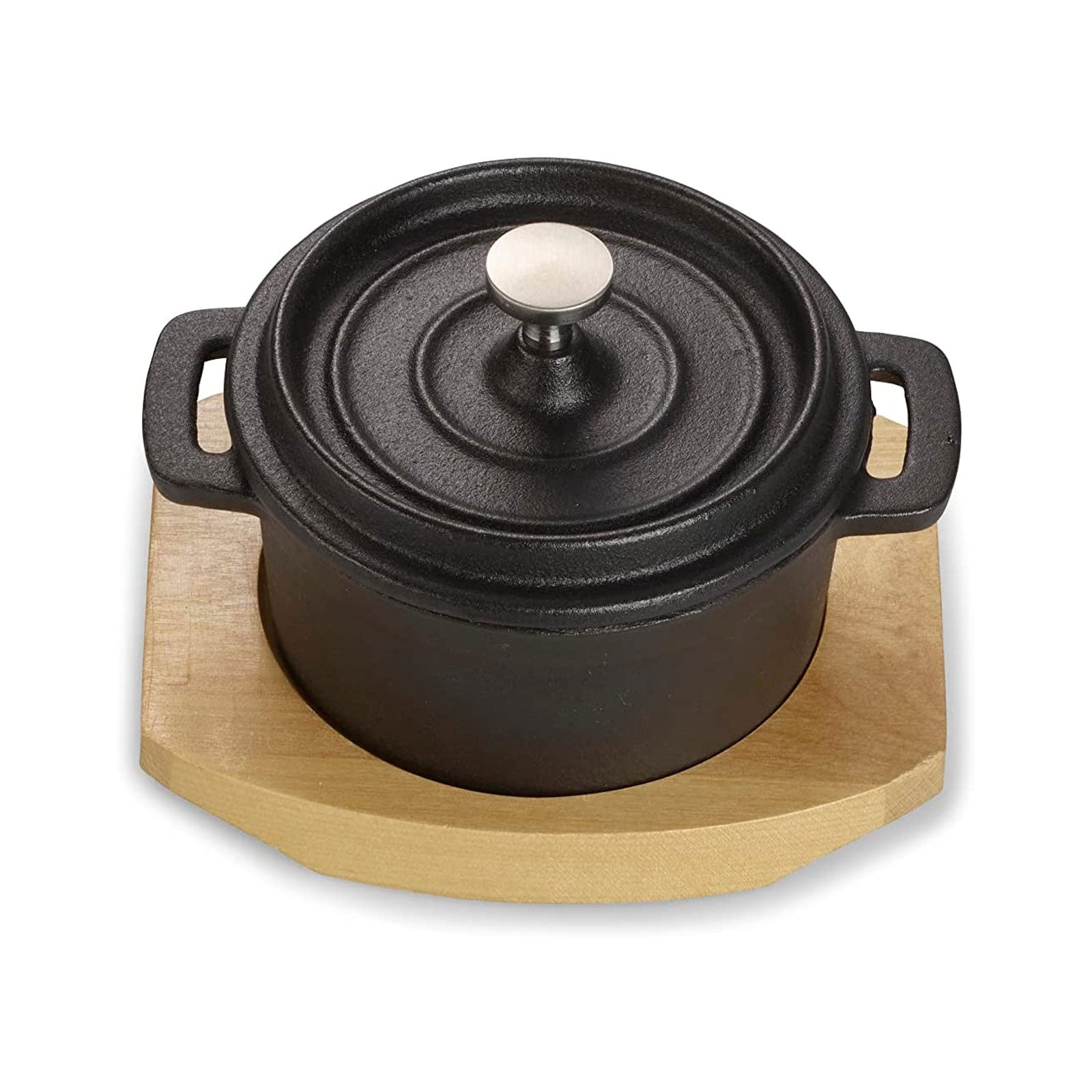 echtwerk-bbq-kochtopf-gusseisen-mini-250ml-mit-brett-1-tlg image 2