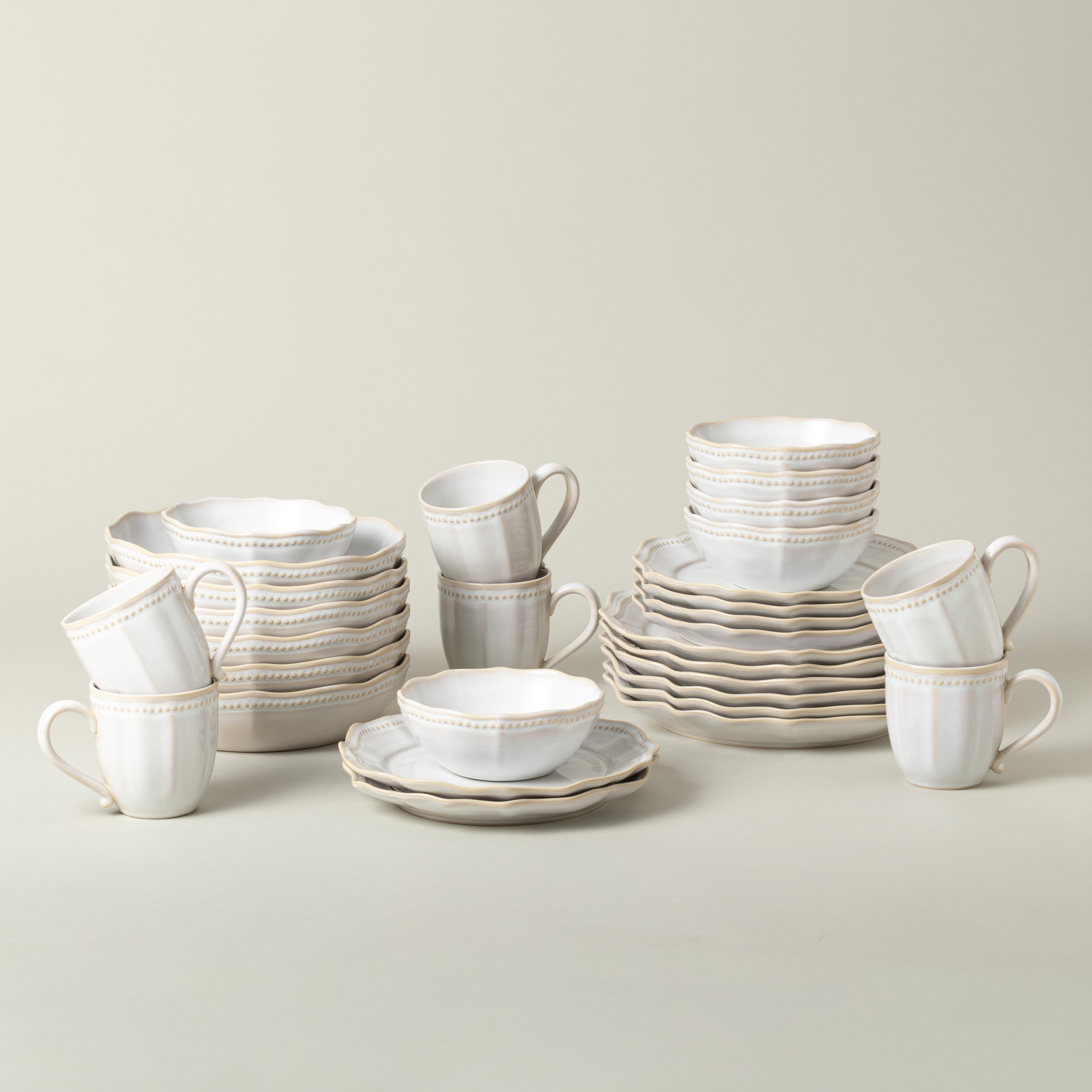 costa-nova-almara-geschirrset-30-tlg-pearl-weiss-mit-becher image 1