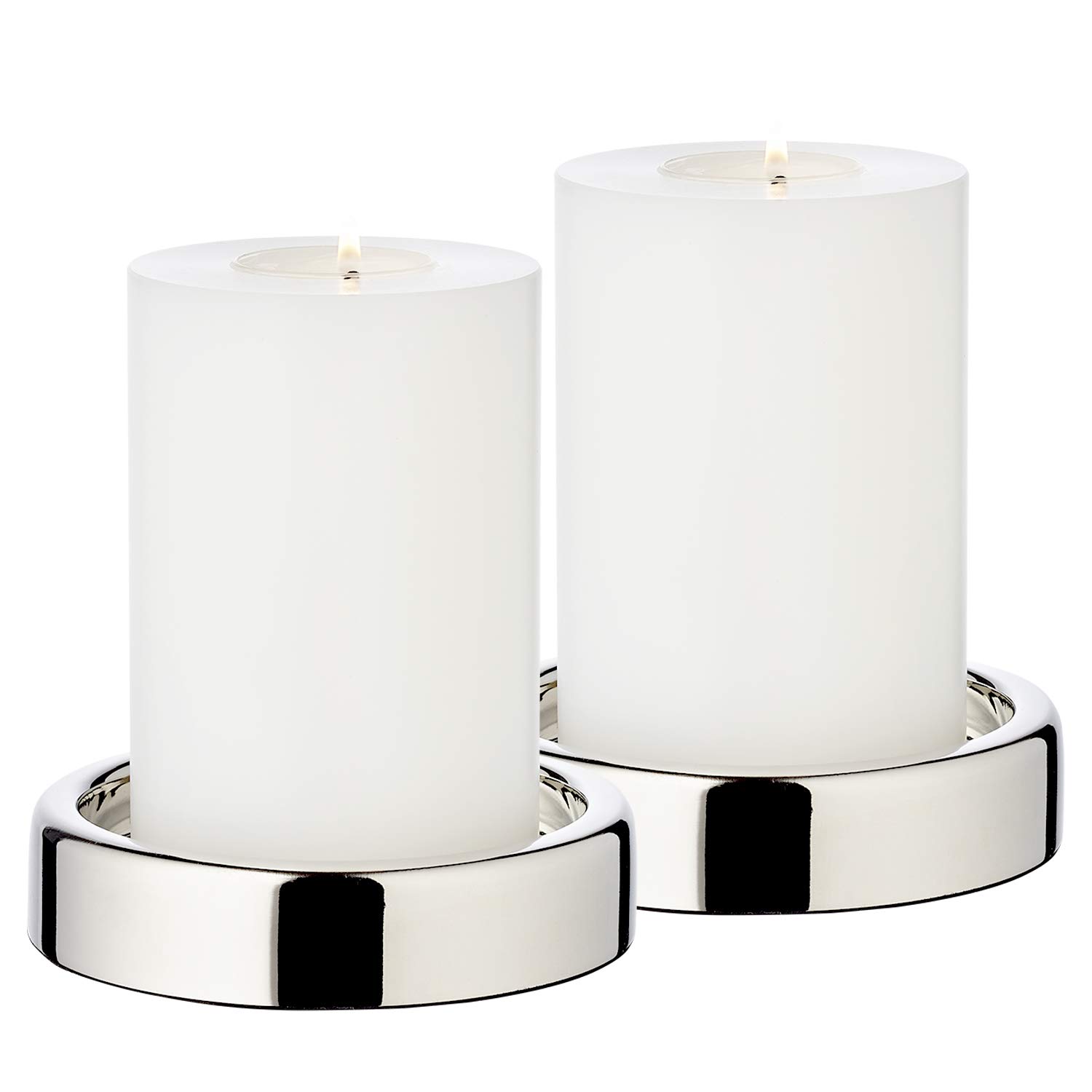 edzard-sanremo-kerzenhalter-2er-set-10-cm-vernickelt-stumpenkerzen image 2