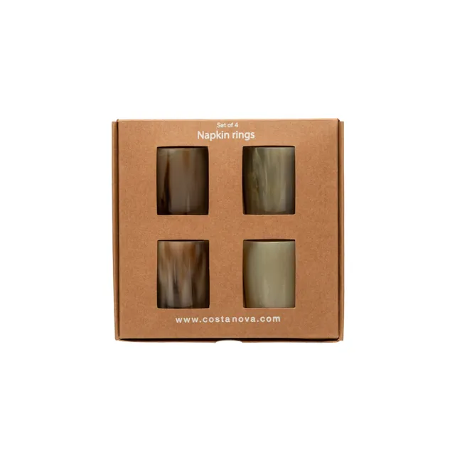 costa-nova-friso-serviettenring-horn-camel-braun-4er-set-rund image 1