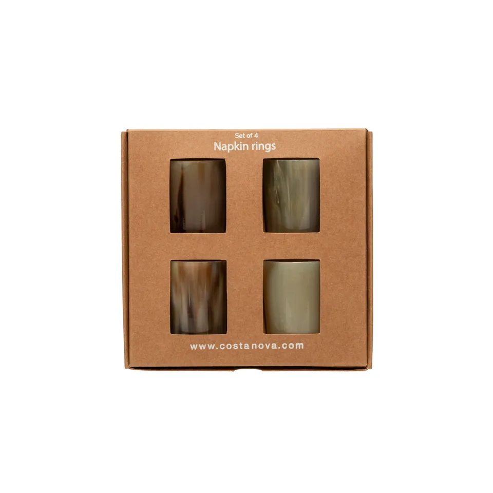 costa-nova-friso-serviettenring-horn-camel-braun-4er-set-rund image 1