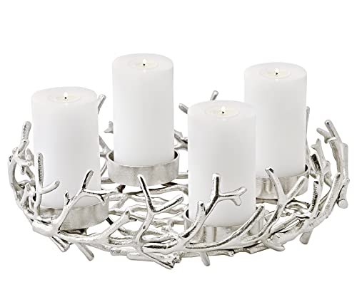 edzard-milano-porus-adventskranz-42-cm-silber-geweih image 8