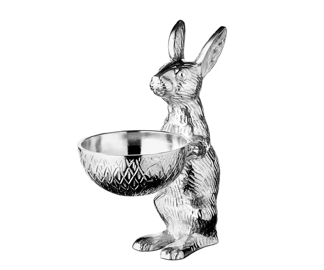 edzard-bert-hase-mit-schale-dekofigur-h-22-cm-silber image 1