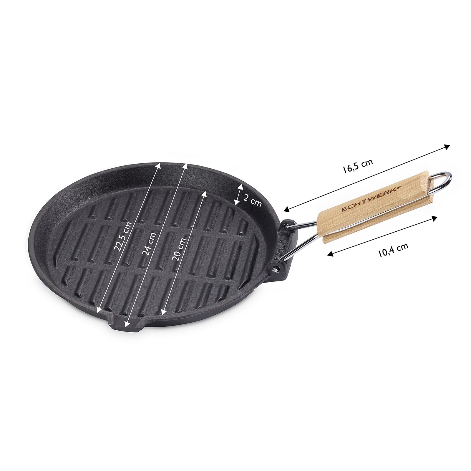 echtwerk-bbq-kochen-grillpfanne-24-cm-gusseisen-mit-holzgriff image 4