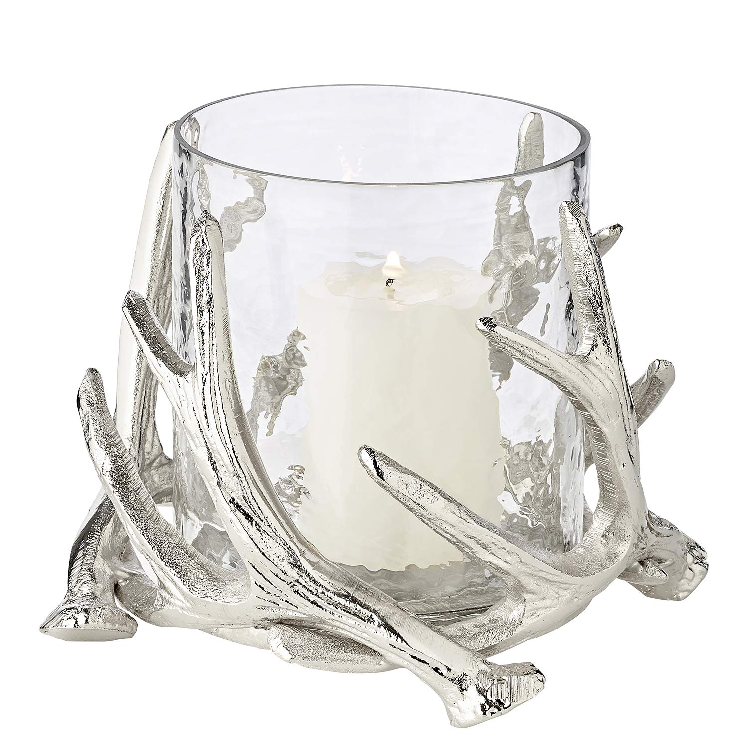 edzard-kingston-windlicht-geweih-glas-h-15-cm-17-cm-vernickelt image 1