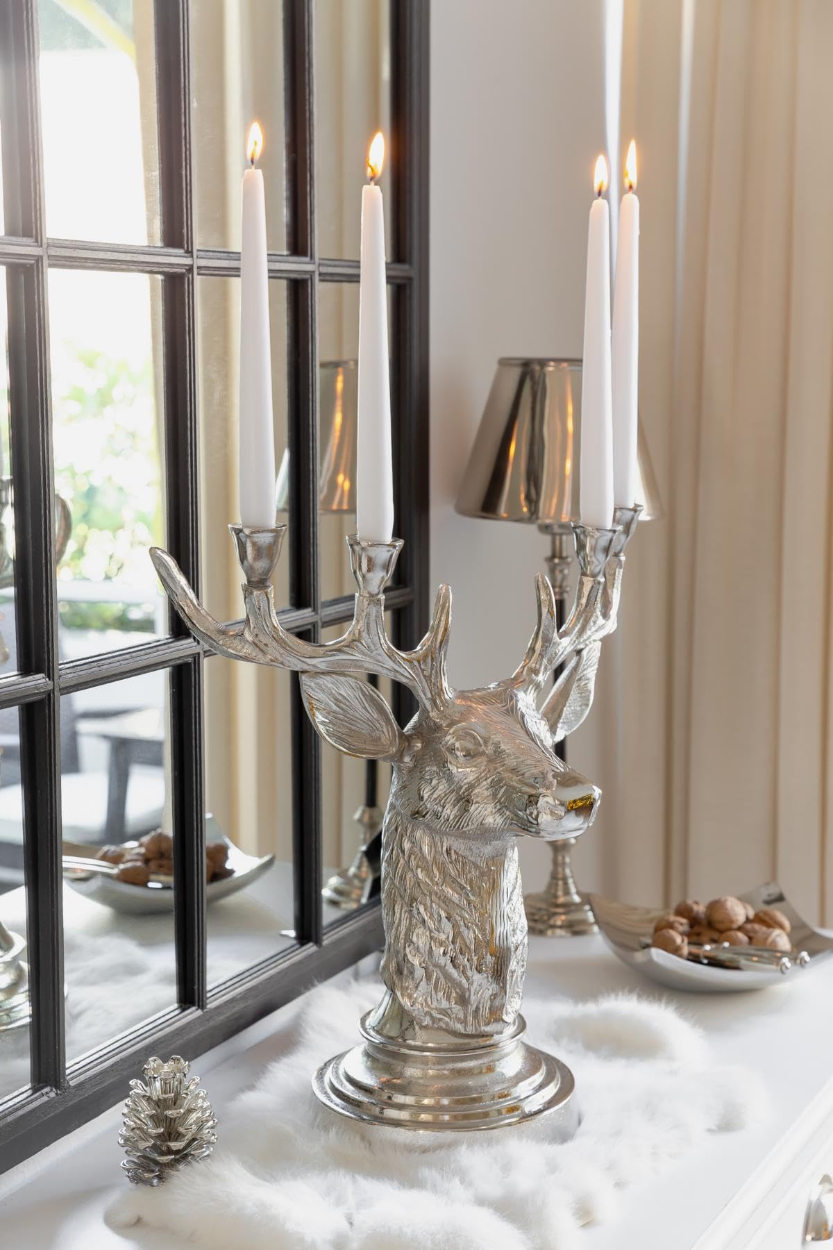edzard-kingston-zapfen-kerzenleuchter-9-cm-silber-stabkerze image 3