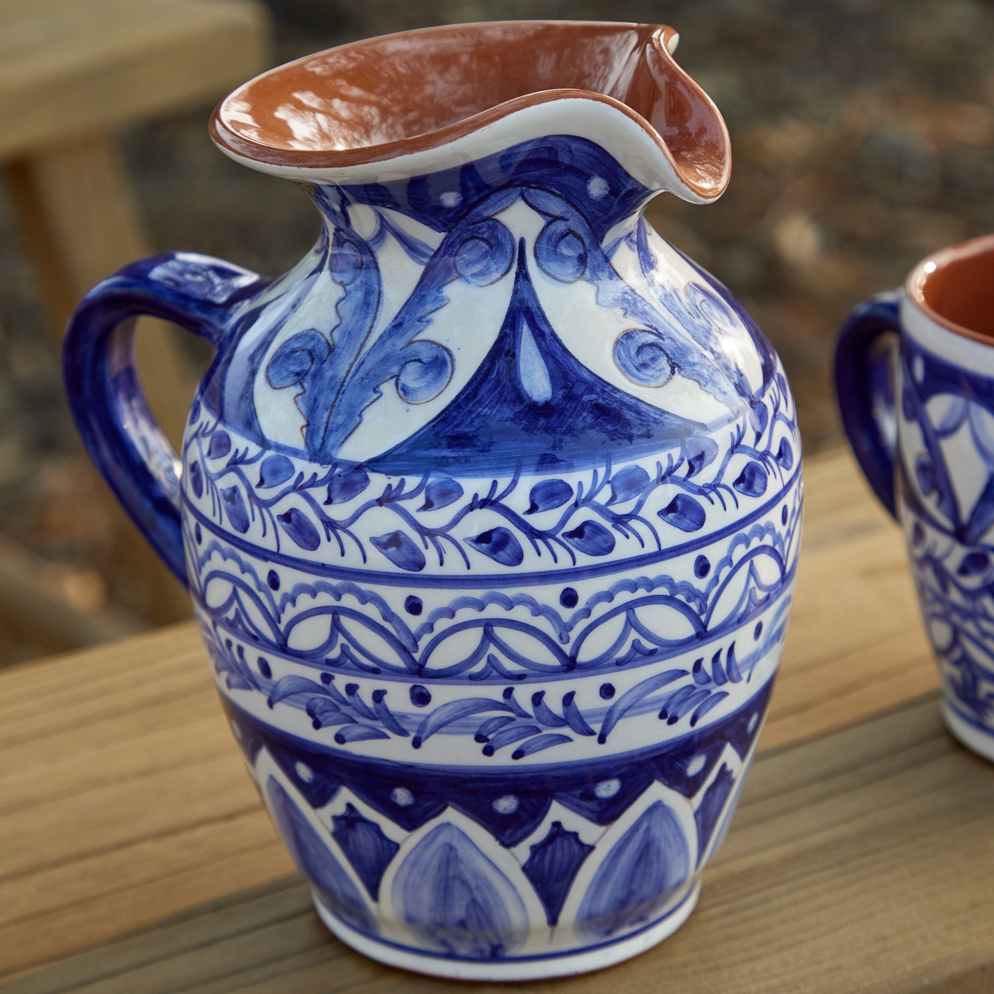 costa-nova-alentejo-krug-terracotta-blau-wei-handbemalt image 1