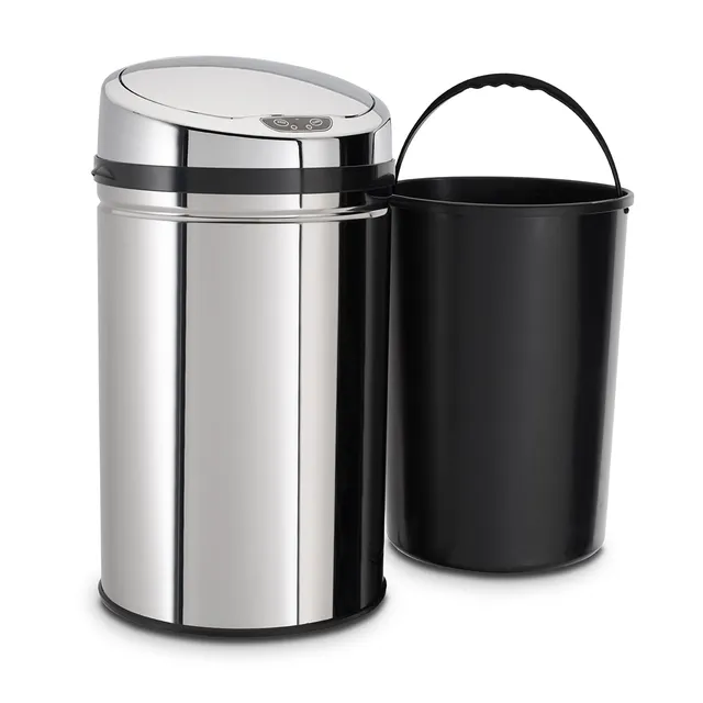 echtwerk-abfalleimer-30l-sensor-edelstahl-silber image 1