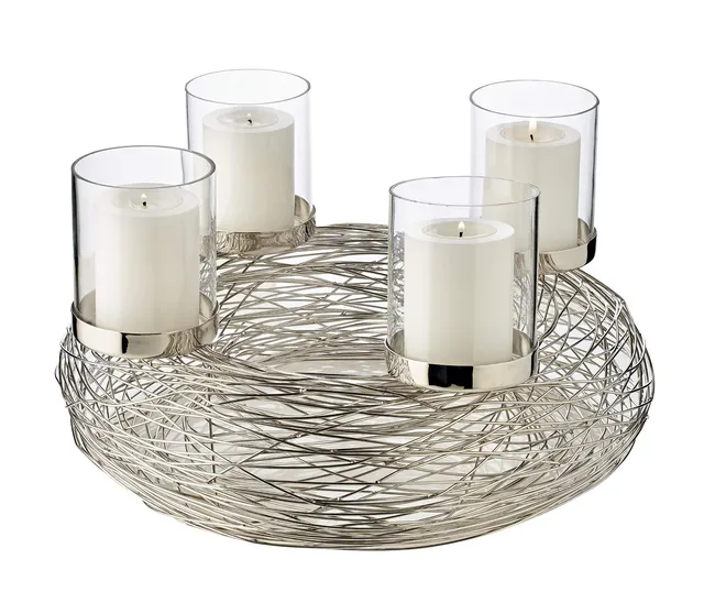 edzard-rimini-adventskranz-edelstahl-36-cm-silber image 1