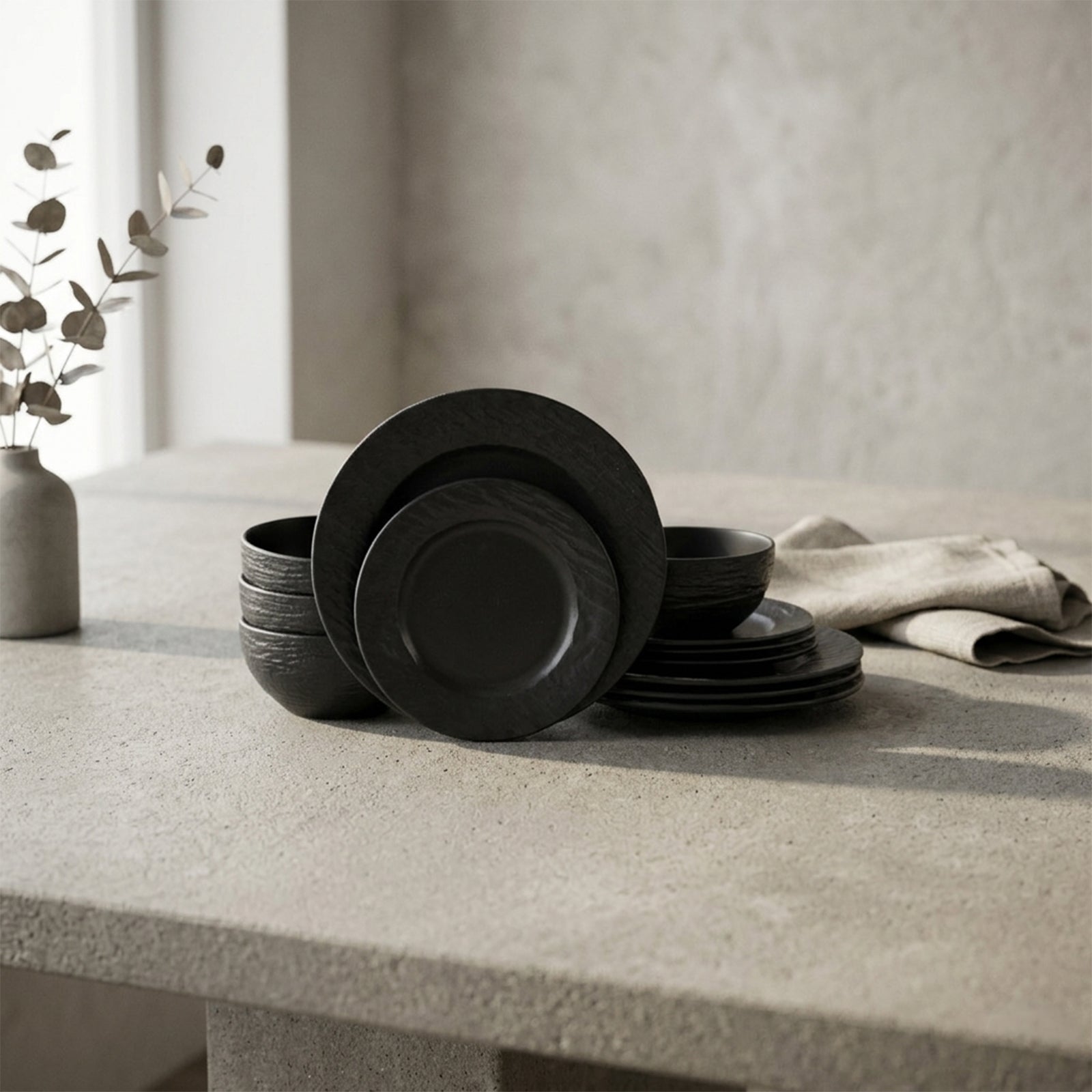 echtwerk-new-modern-tafelservice-schiefer-12-tlg-schwarz-stoneware image 4