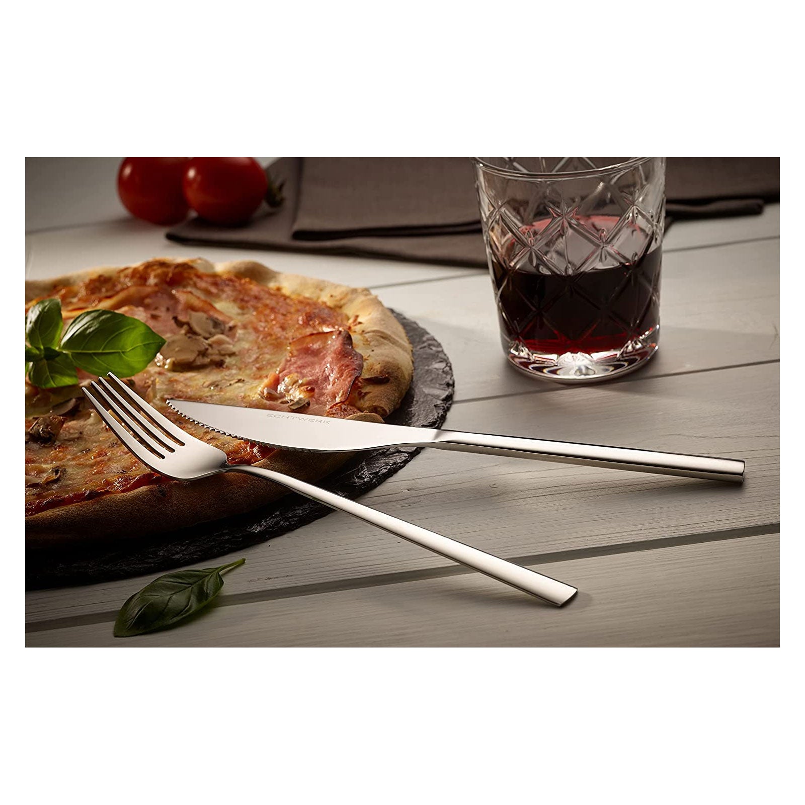 echtwerk-pizzabesteck-set-8tlg-steakbesteck-silber-gl-nzend-edelstahl image 7