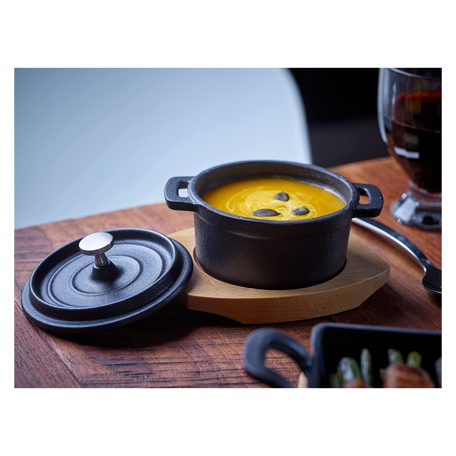 echtwerk-bbq-kochtopf-gusseisen-mini-250ml-mit-brett-1-tlg image 8