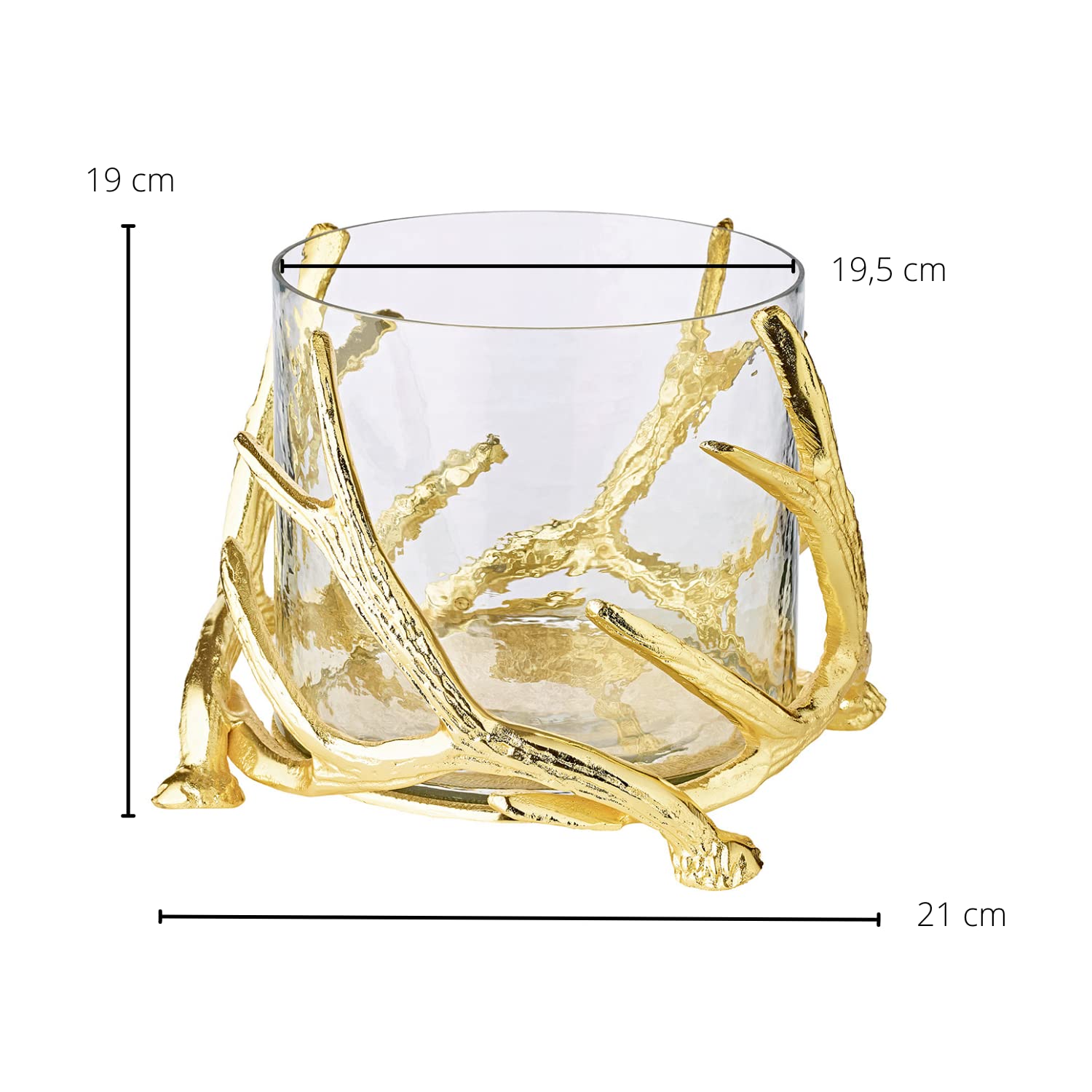 edzard-kingston-windlicht-hirschgeweih-gold-20-cm image 3