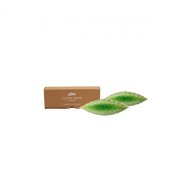 costa-nova-riviera-deko-lorbeerbl-tter-2er-set-tomate-gr-n-keramik image 1
