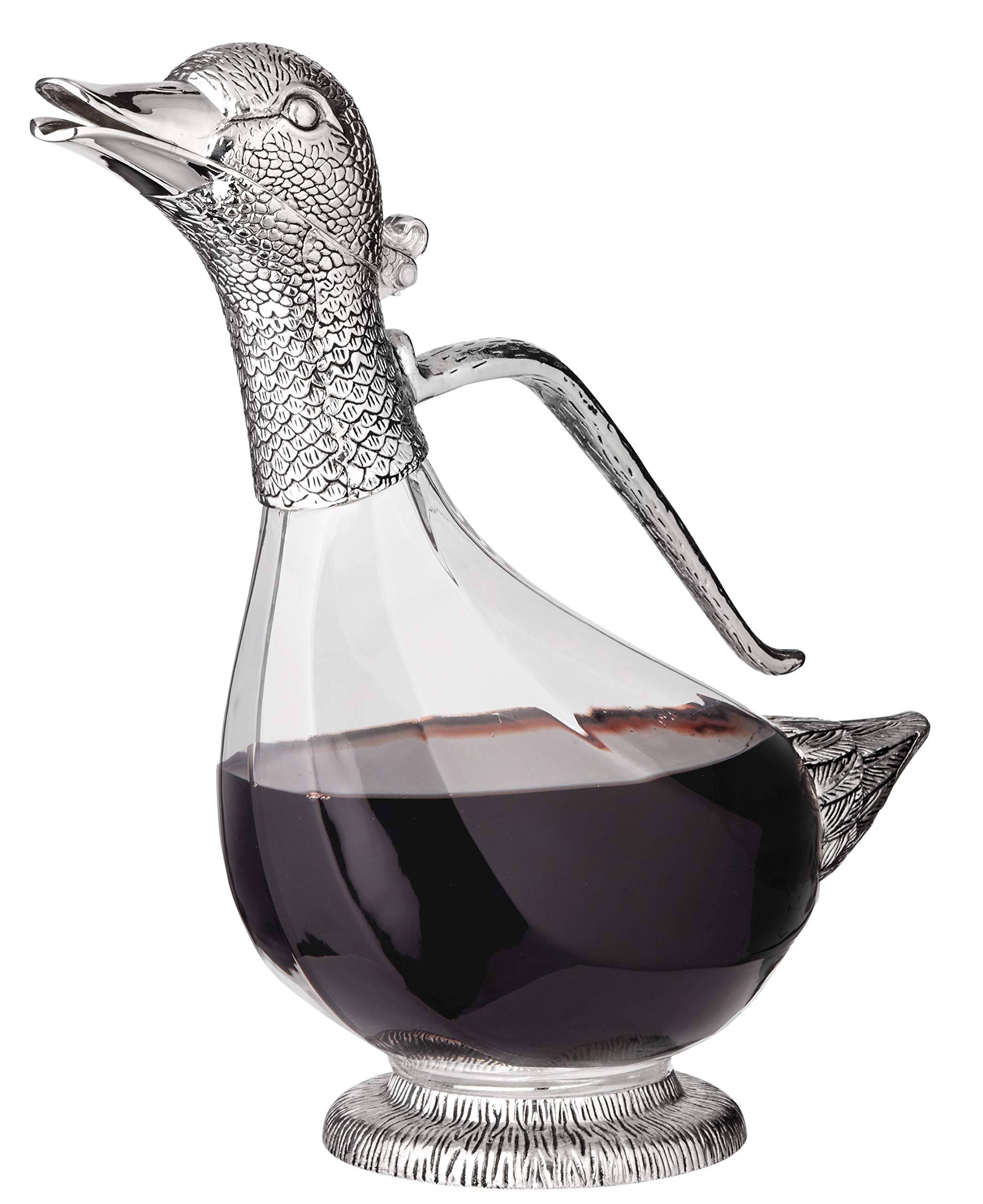 edzard-daisy-dekanter-ente-kristallglas-0-9-l-versilbert image 2