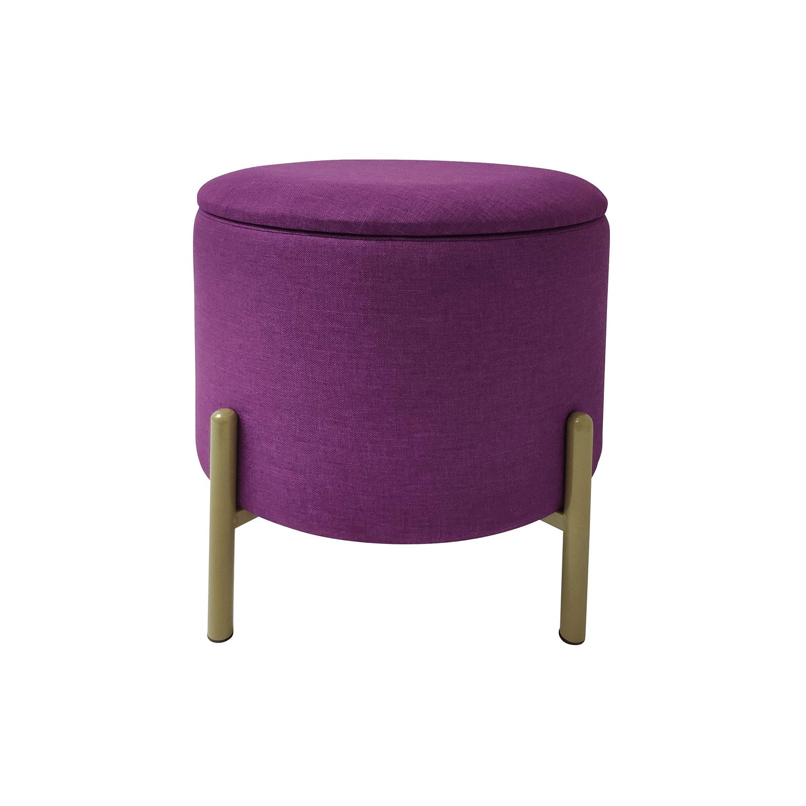 echtwerk-logan-sitzhocker-leinen-stauraum-hocker-beere-rund image 1