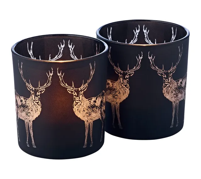 edzard-fancy-tiu-teelichtglas-2er-set-hirsch-matt-schwarz-8-cm image 1