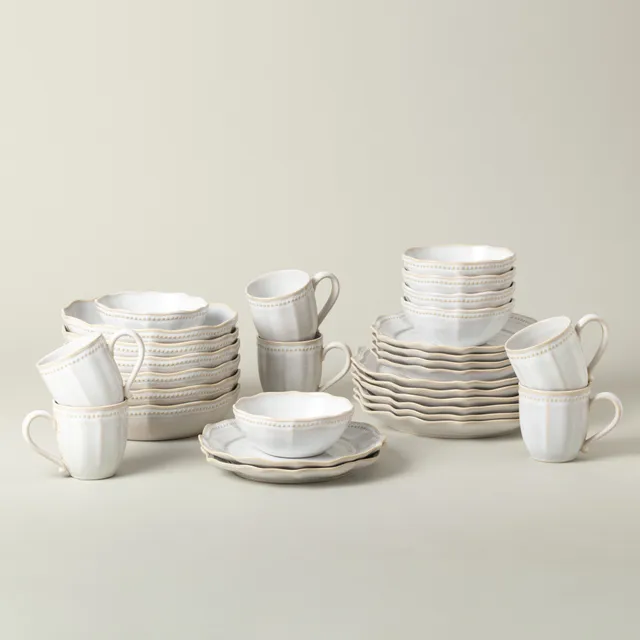 costa-nova-almara-geschirrset-30-tlg-pearl-weiss-mit-becher image 1