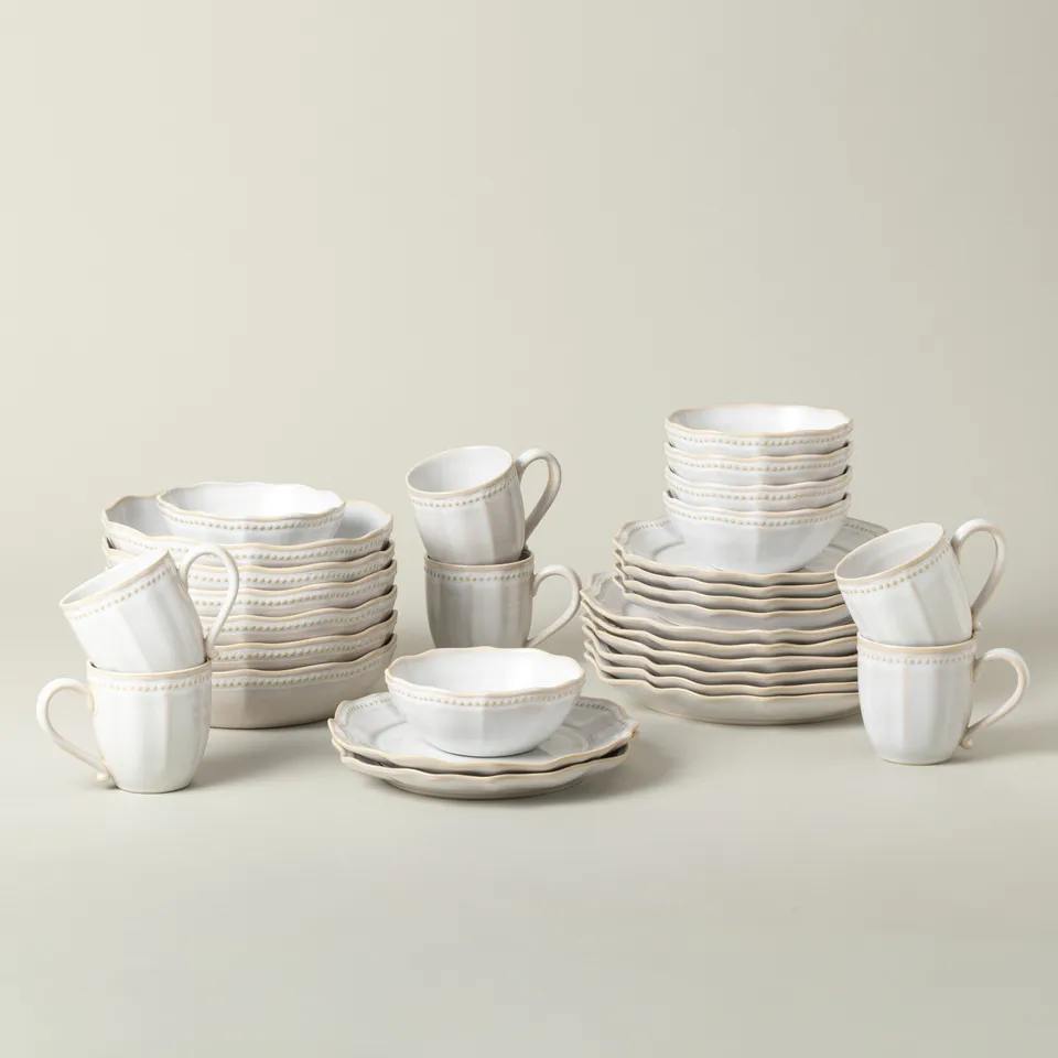 costa-nova-almara-geschirrset-30-tlg-pearl-weiss-mit-becher image 1