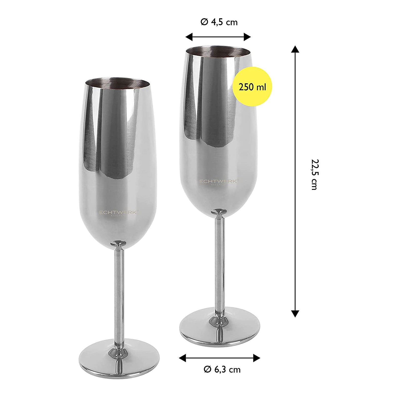 echtwerk-wine-dining-sektkelche-edelstahl-2tlg-250ml-silber image 2