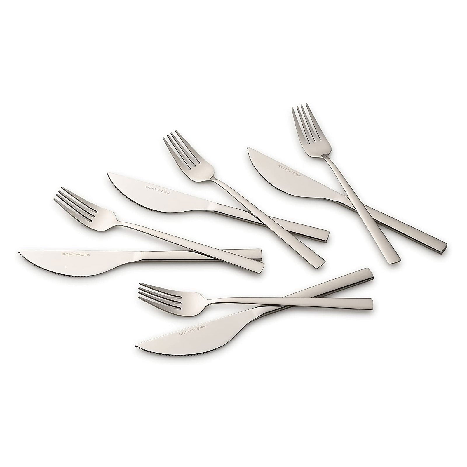 echtwerk-pizzabesteck-set-8tlg-steakbesteck-silber-gl-nzend-edelstahl image 5
