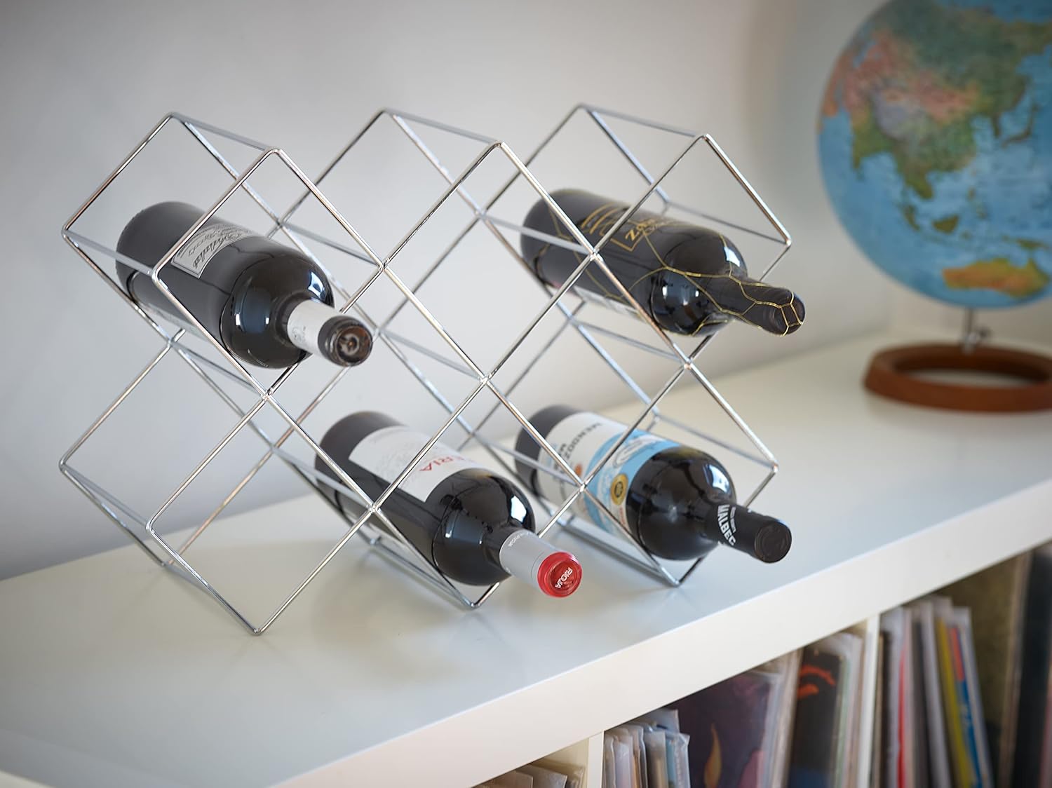echtwerk-wine-dining-weinregal-8-flaschen-silber-eisen image 4