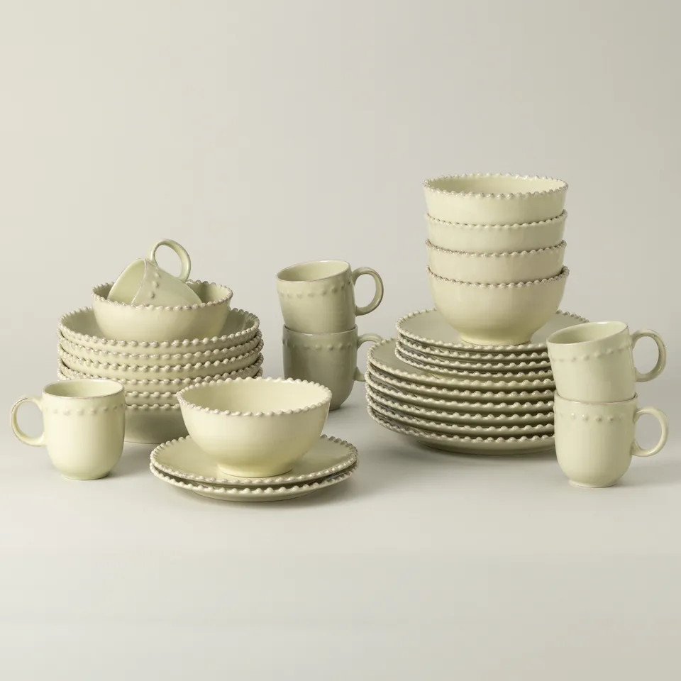 costa-nova-pearl-geschirrset-30-tlg-lilly-gr-n-mit-becher image 1