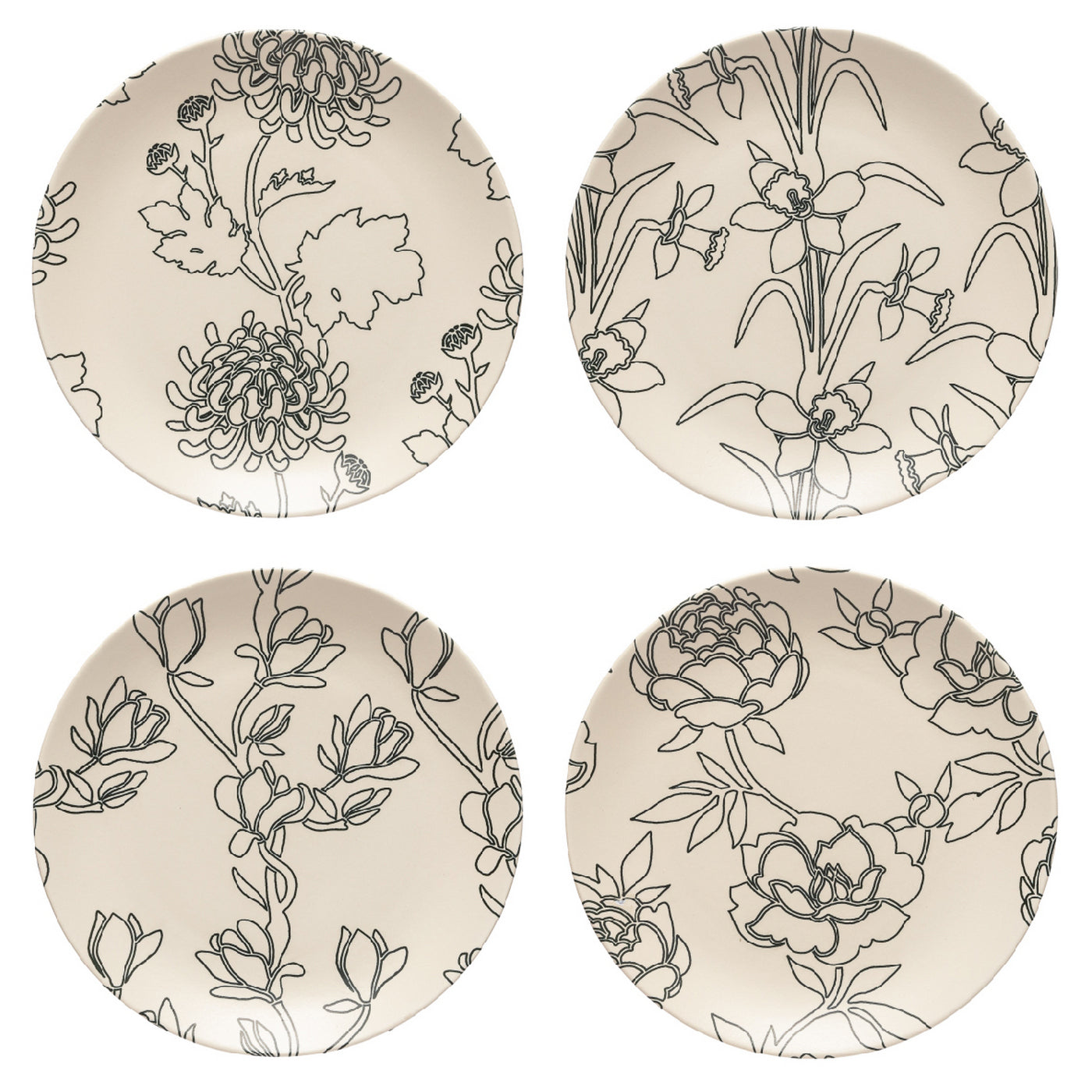 costa-nova-elements-dessertteller-4er-flora-creme image 1