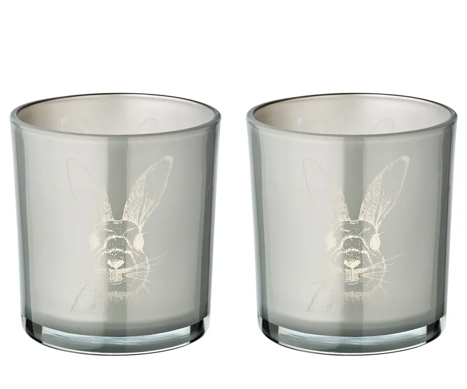 edzard-fancy-teelichtglas-hase-2er-set-grau-8-cm image 1