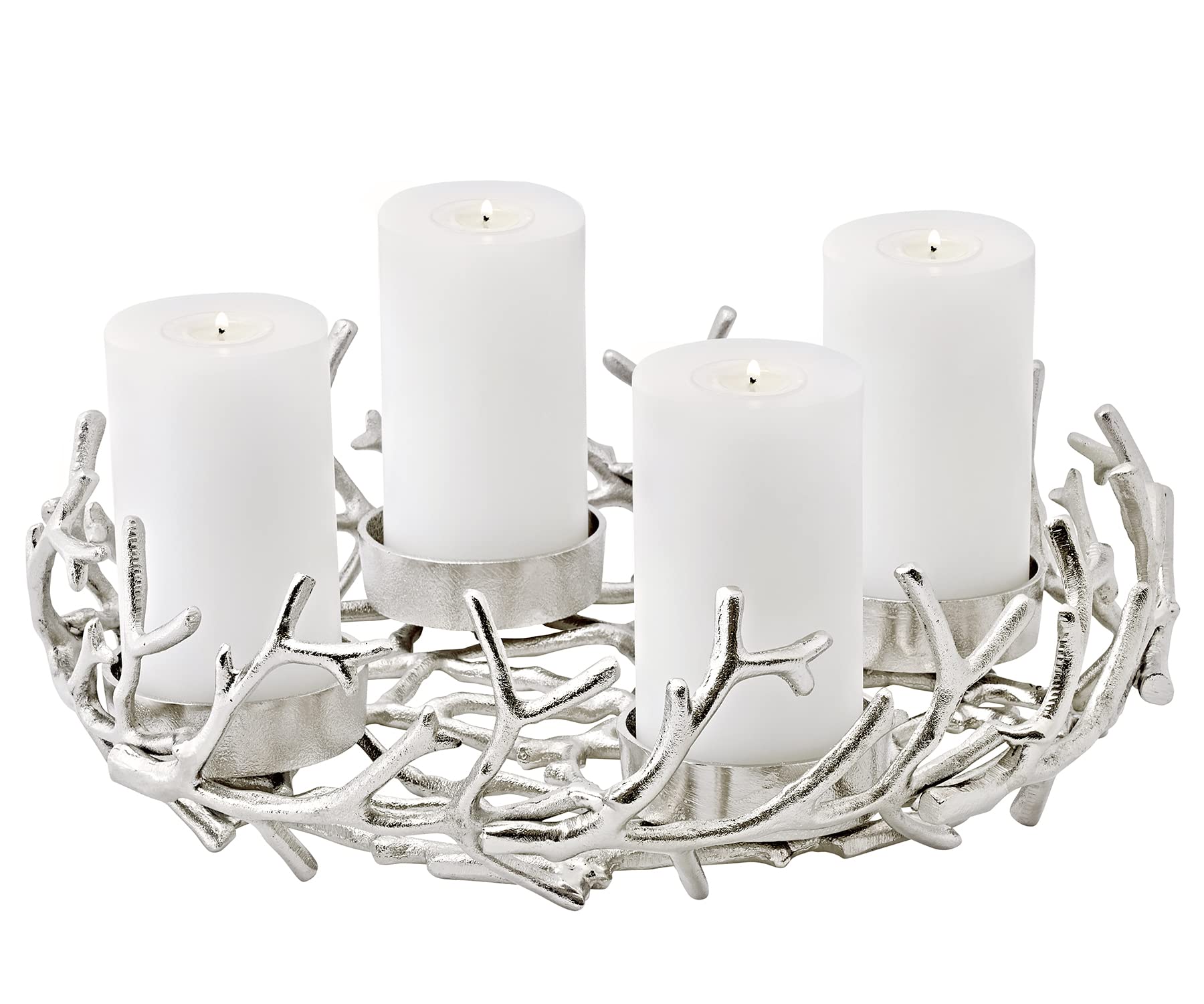 edzard-milano-porus-adventskranz-42-cm-silber-geweih image 1