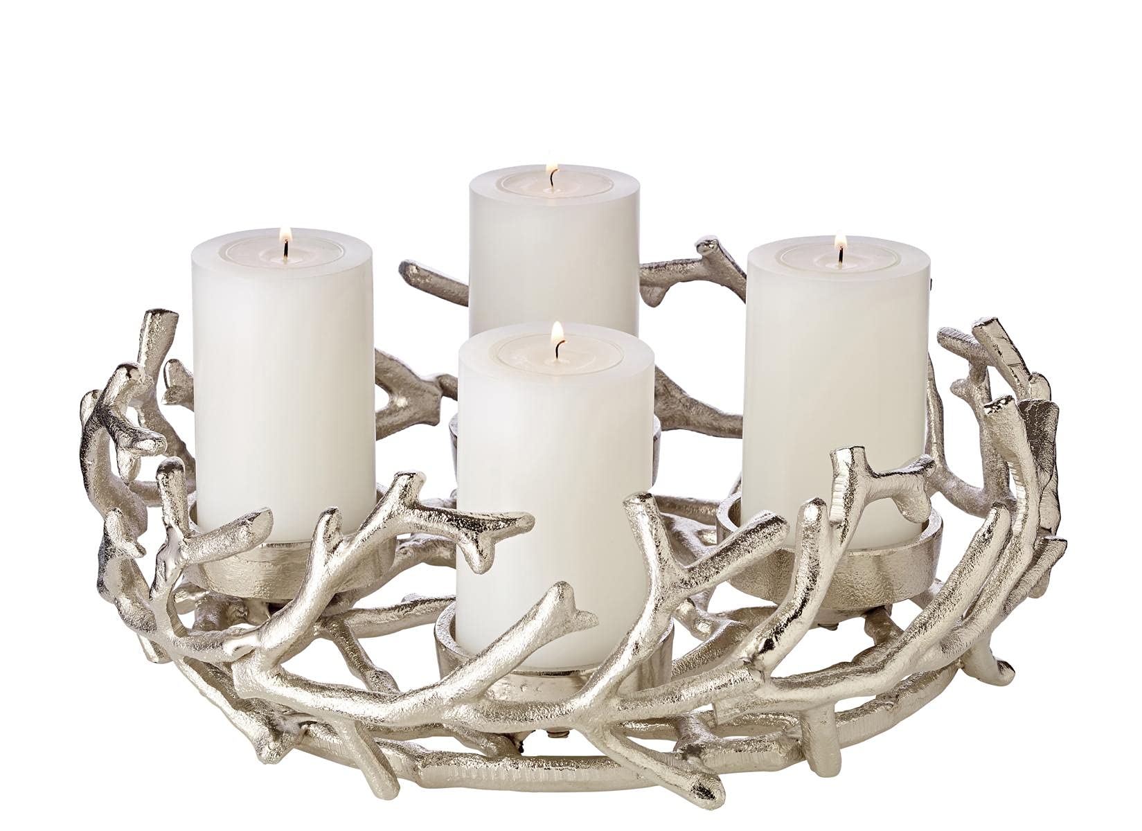 edzard-milano-porus-adventskranz-30-cm-silber-aluminium image 1
