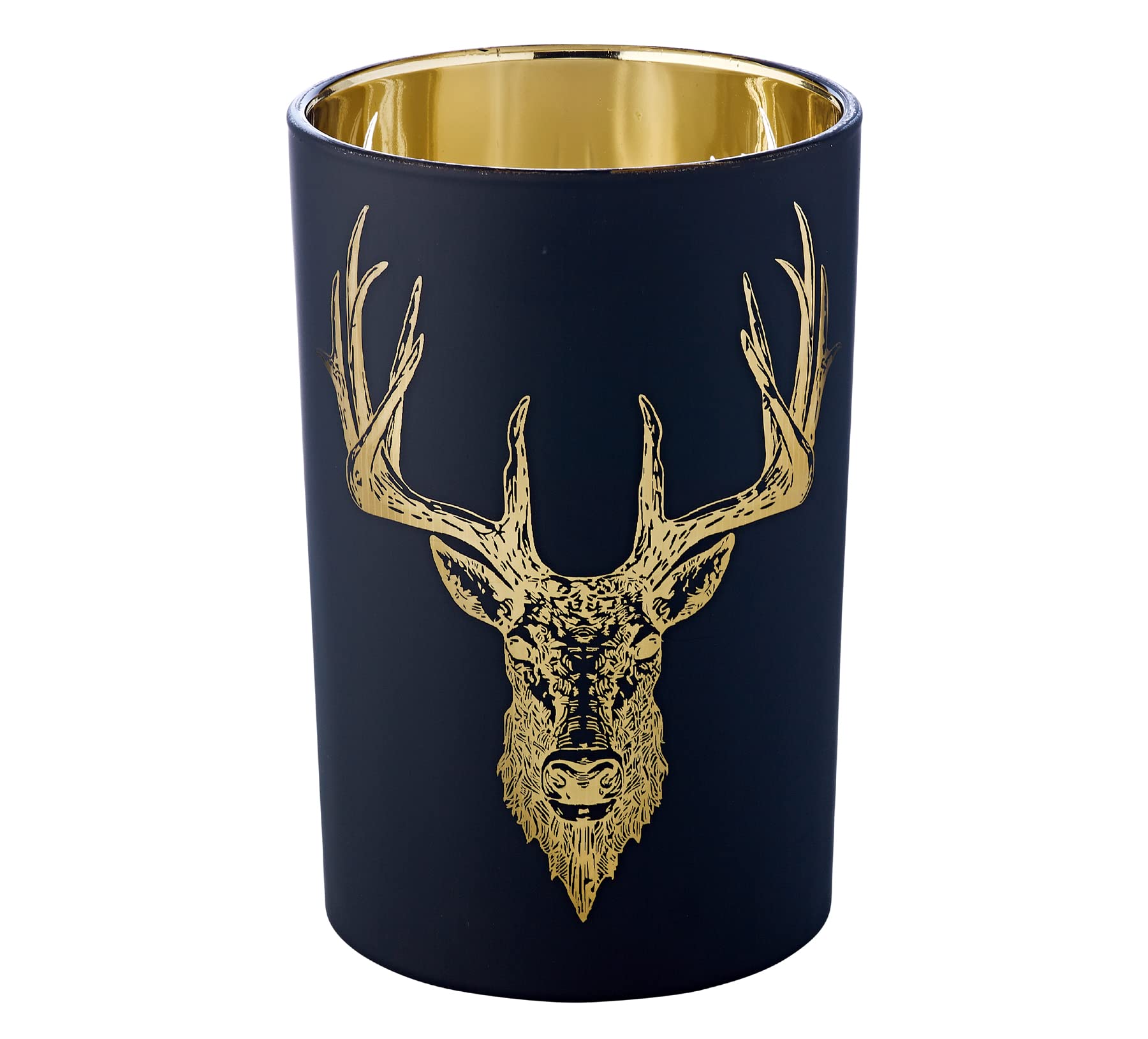 edzard-lio-windlicht-glas-hirsch-matt-schwarz-h-18-cm-maxi-teelicht image 2