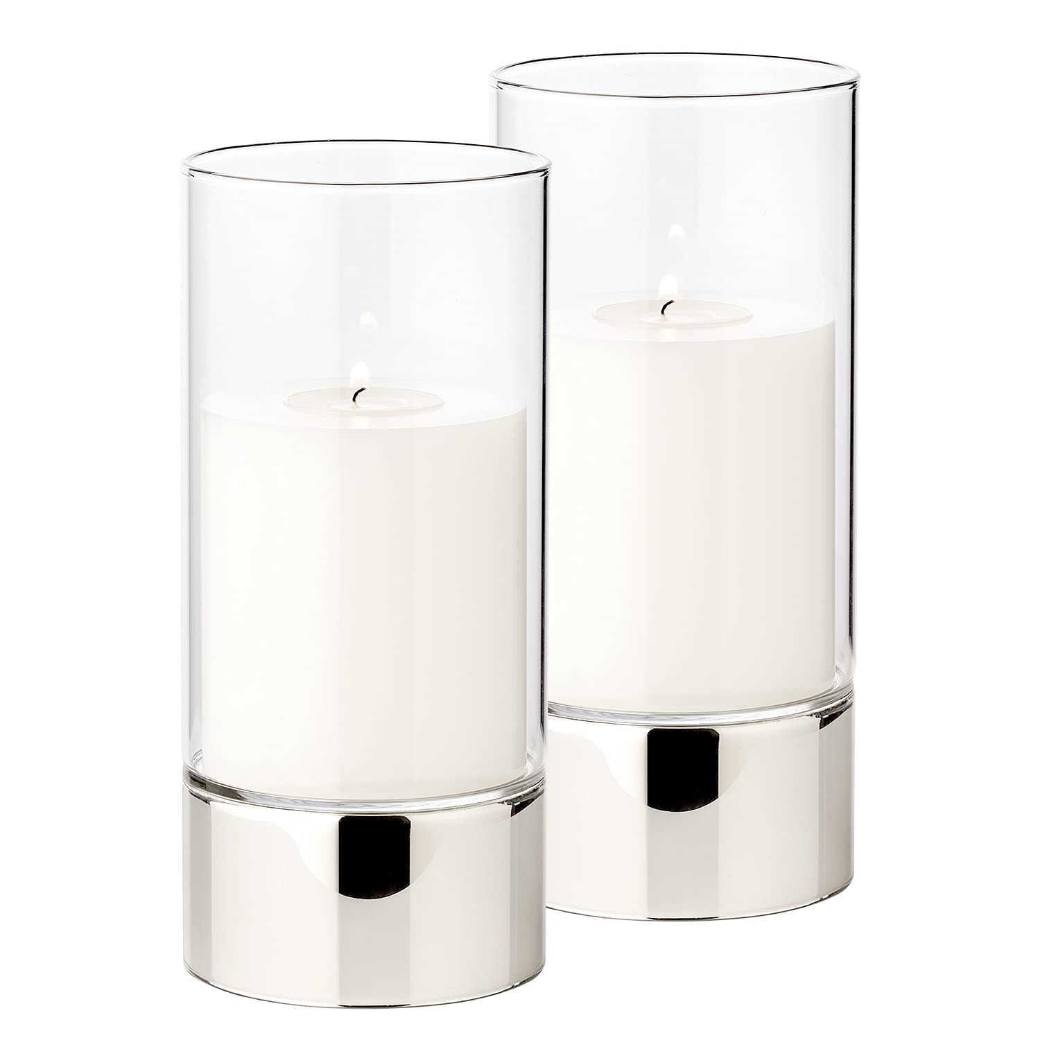 edzard-granada-windlicht-glas-2er-set-20-cm-silberoptik image 1