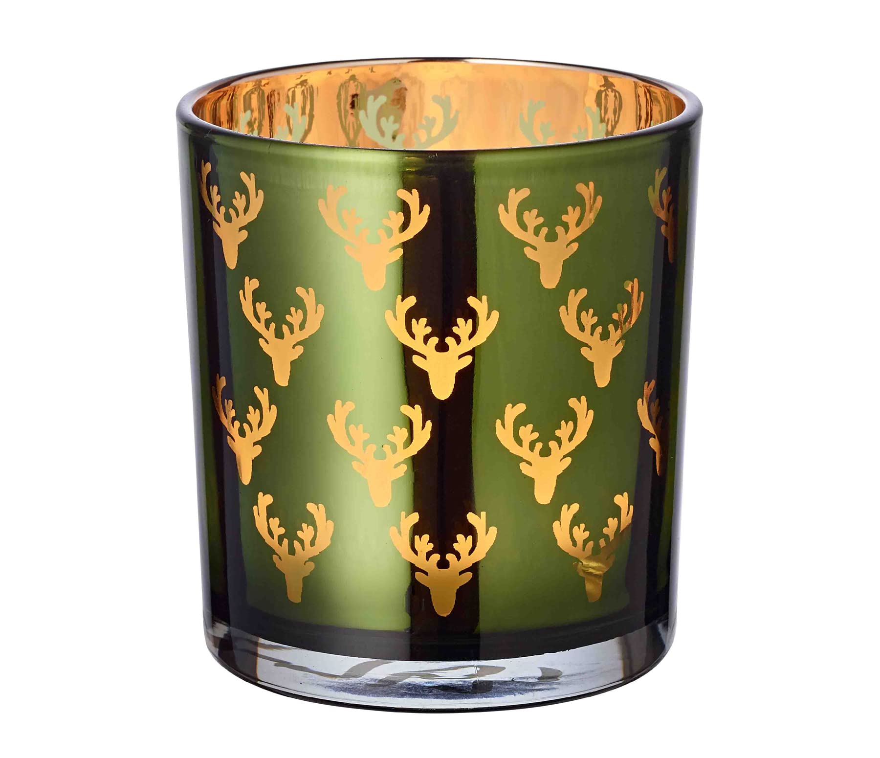 edzard-fancy-teelichtglas-dirk-2er-gr-n-gold-hirsch-8-cm image 2