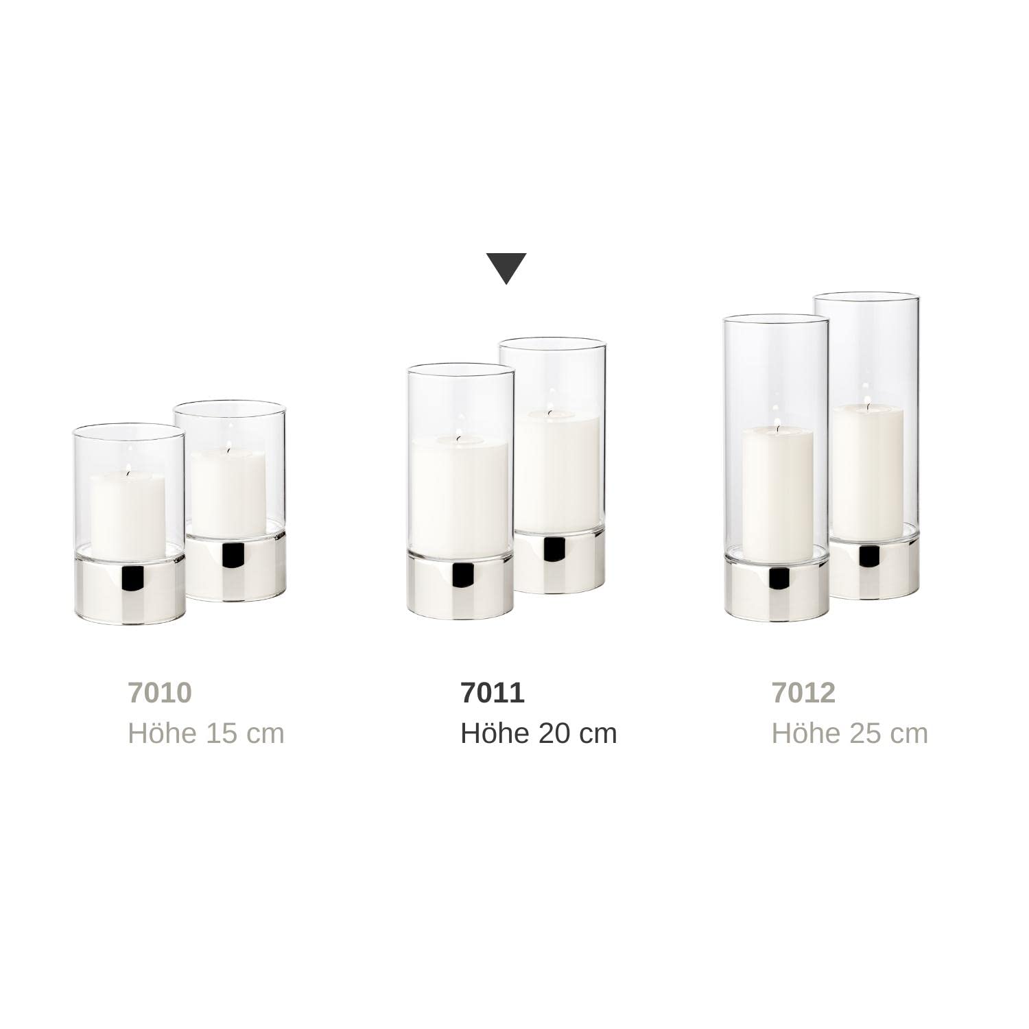edzard-granada-windlicht-glas-2er-set-20-cm-silberoptik image 2
