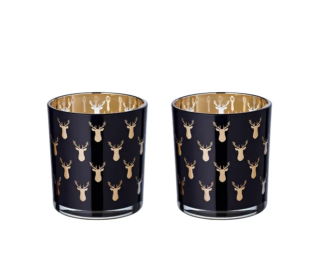 edzard-rosy-teelichtglas-2er-set-schwarz-gold-8-cm image 1