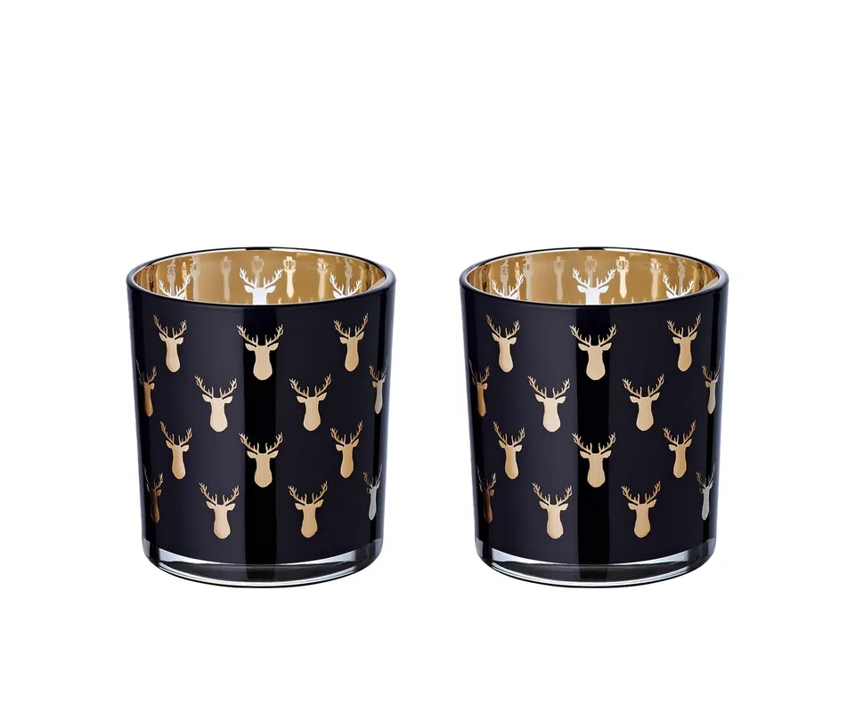 edzard-rosy-teelichtglas-2er-set-schwarz-gold-8-cm image 1