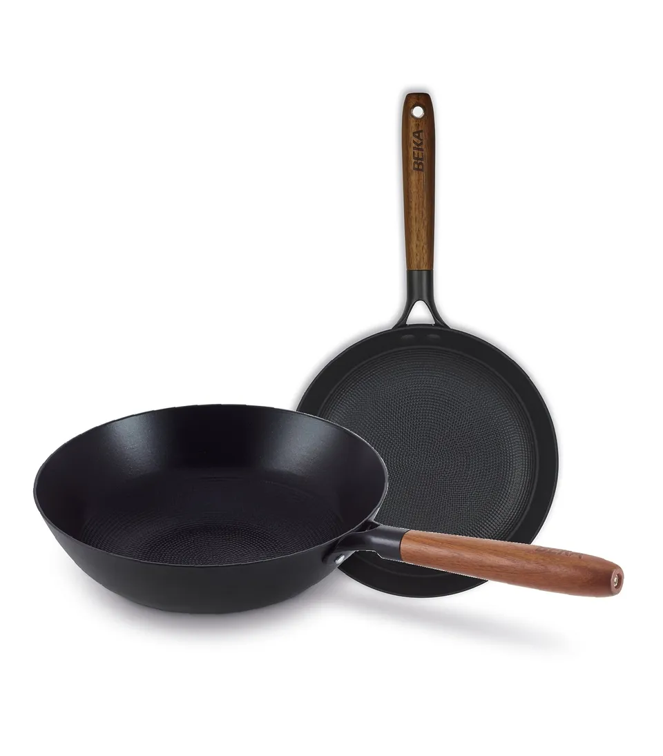 beka-mandala-pfannenset-2-tlg-schwarz-wok-28-24-cm image 1