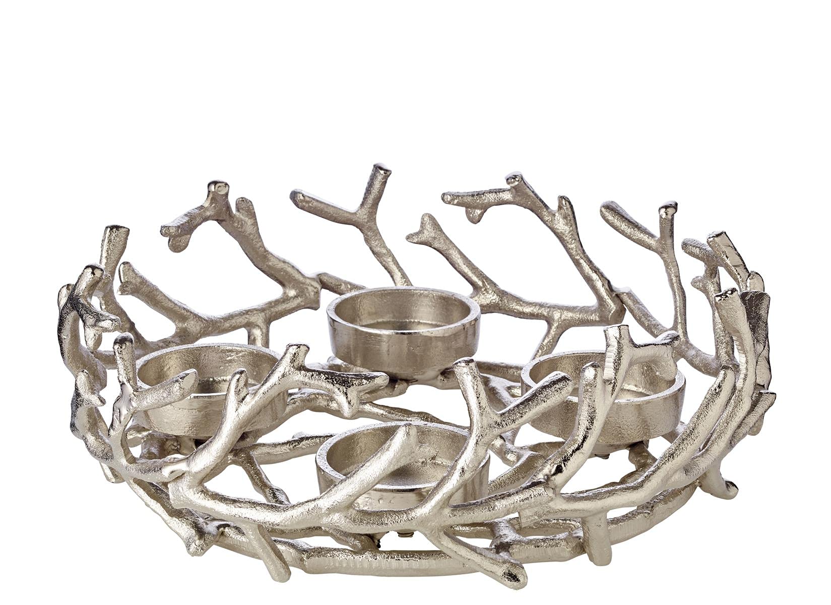 edzard-milano-porus-adventskranz-30-cm-silber-aluminium image 4