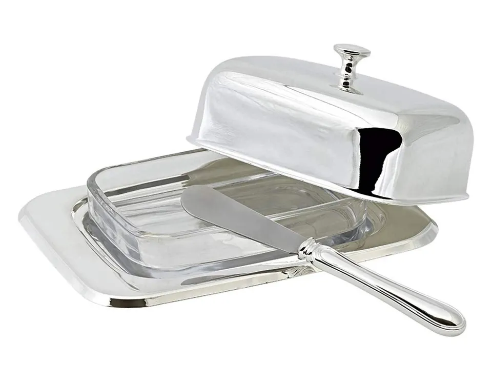 edzard-mista-butterdose-versilbert-mit-glas-und-messer image 1
