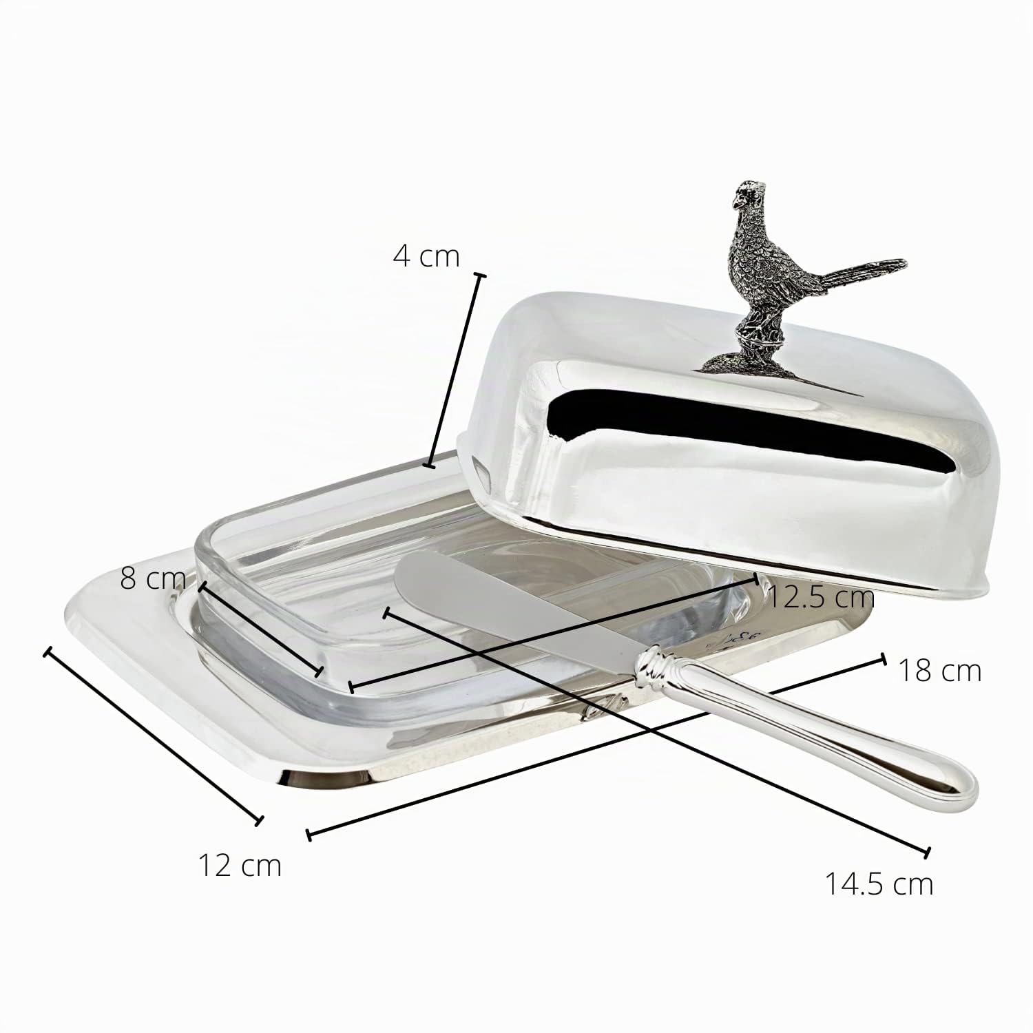 edzard-fasan-butterdose-250-g-versilbert-mit-messer-18-cm image 3