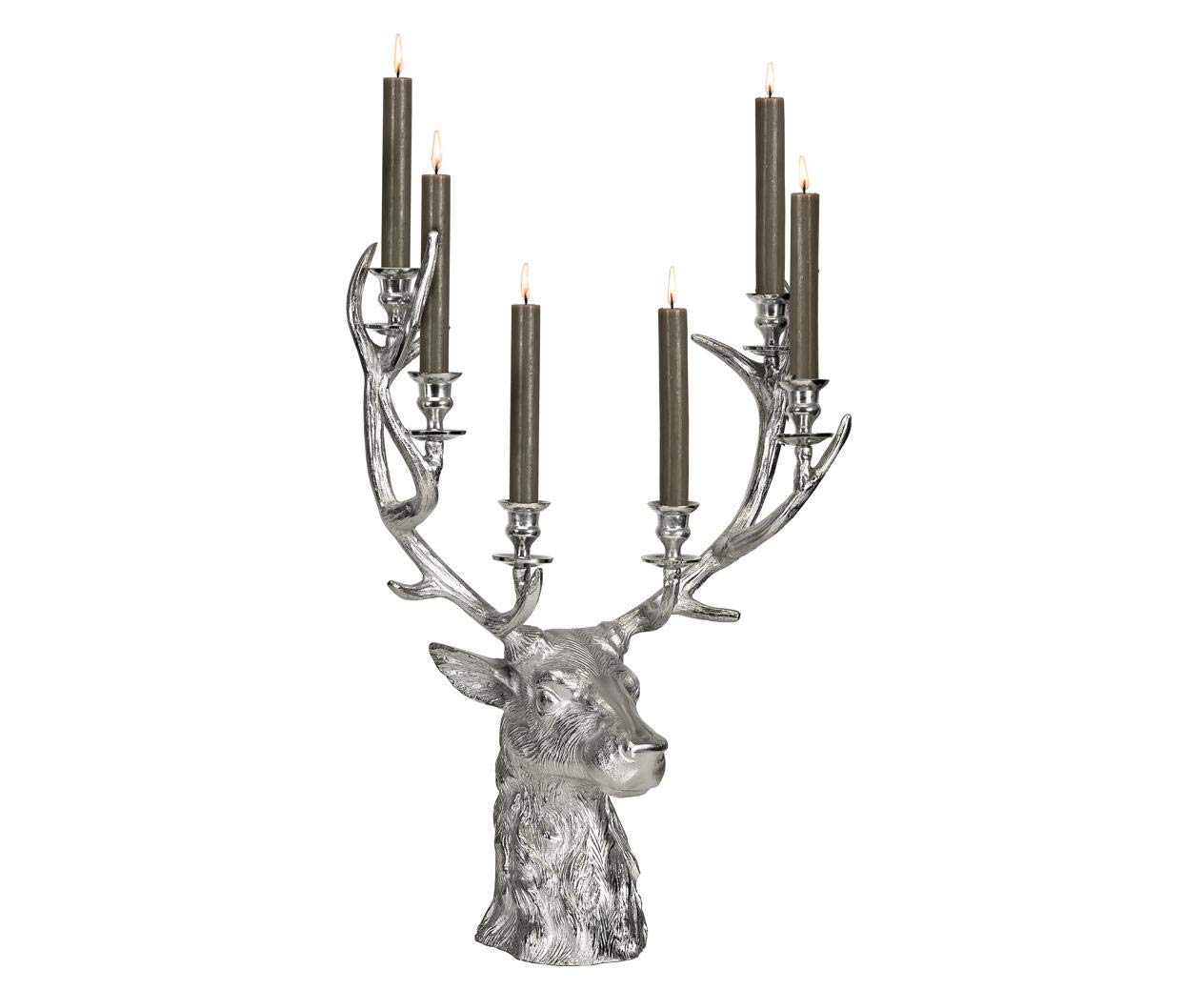 edzard-richard-kerzenleuchter-hirsch-65-cm-silber image 1