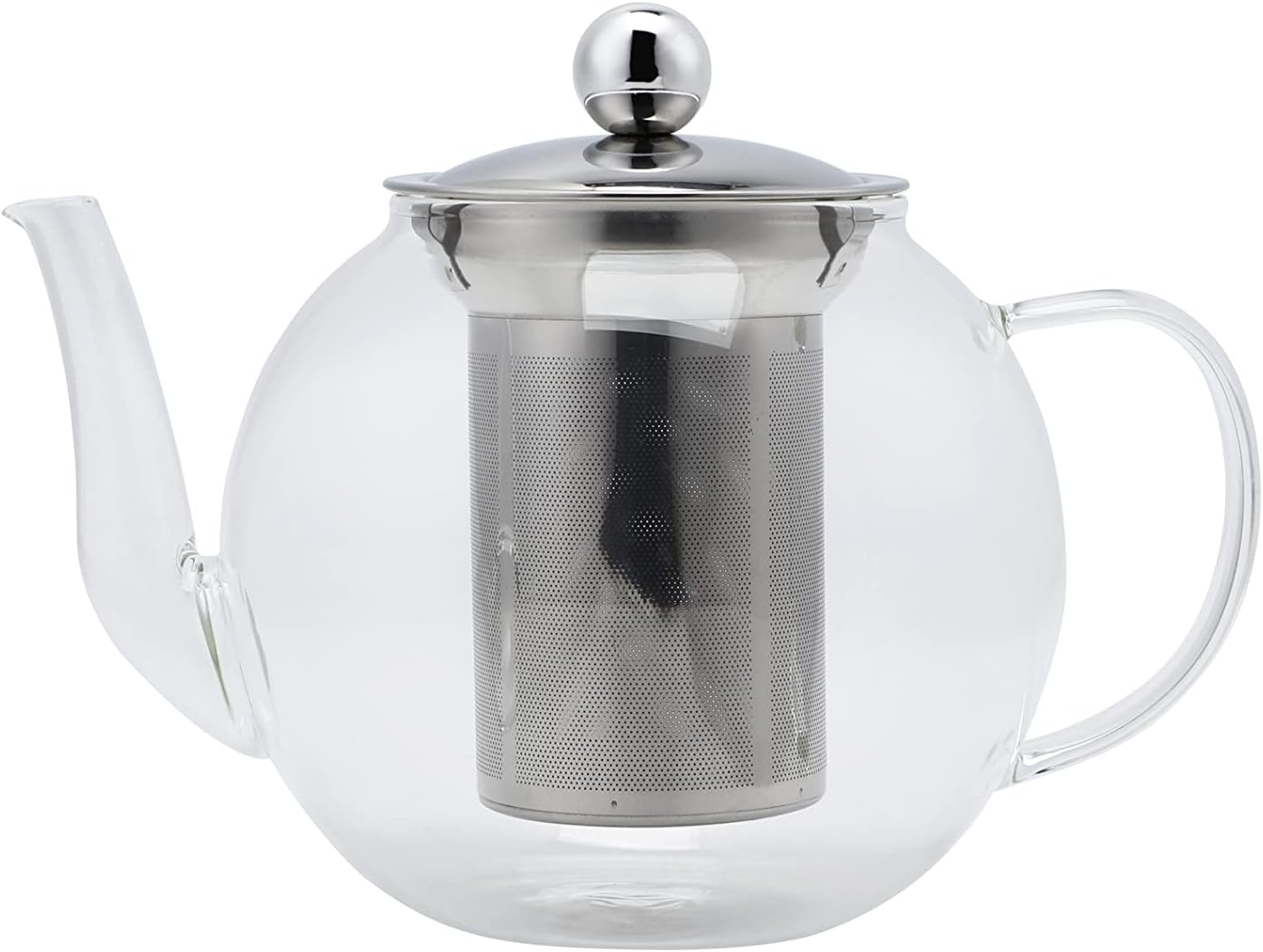 echtwerk-kaffee-teewelt-teekanne-glas-silber-mit-sieb image 1