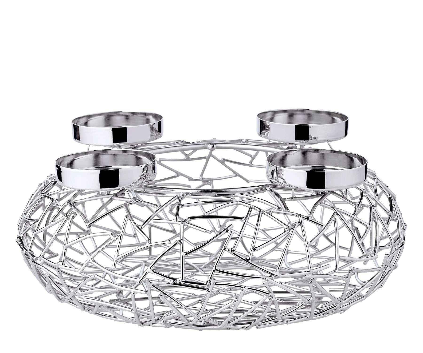 edzard-milano-adventskranz-28-cm-edelstahl-silber-f-r-stumpenkerzen image 2