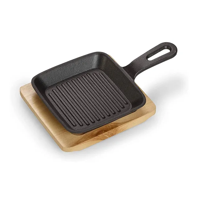 echtwerk-bbq-servierpfanne-gusseisen-13-6cm-1-tlg-brett image 1