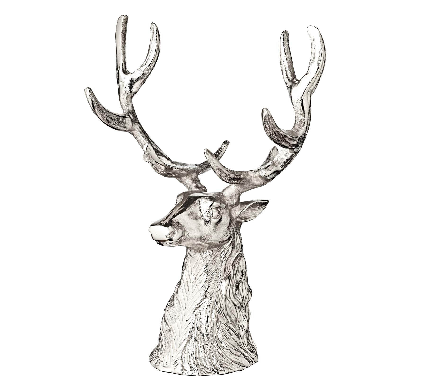 edzard-richard-schale-33-cm-aluminium-hirschkopf-silber-optik image 2