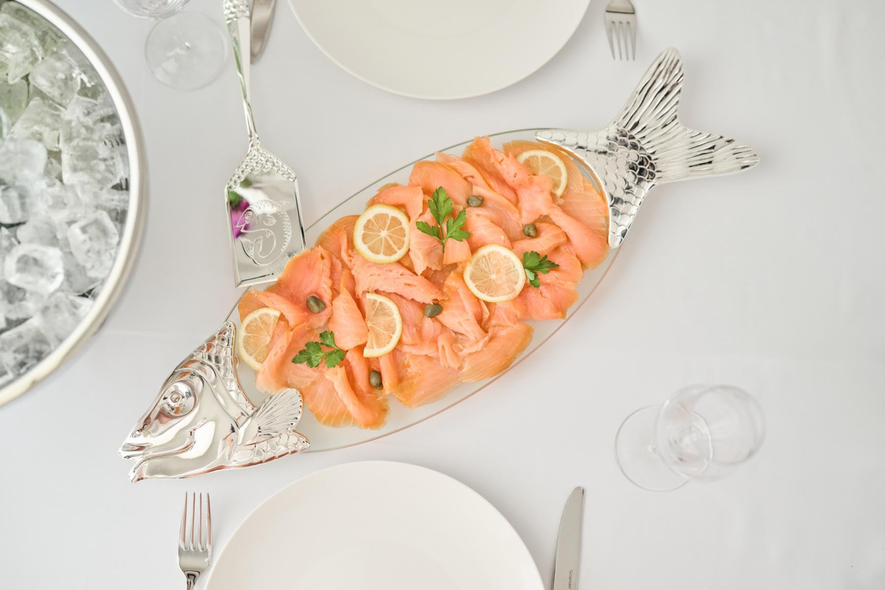edzard-mista-fischplatte-salmon-58-cm-glas-mit-heber-versilbert image 6