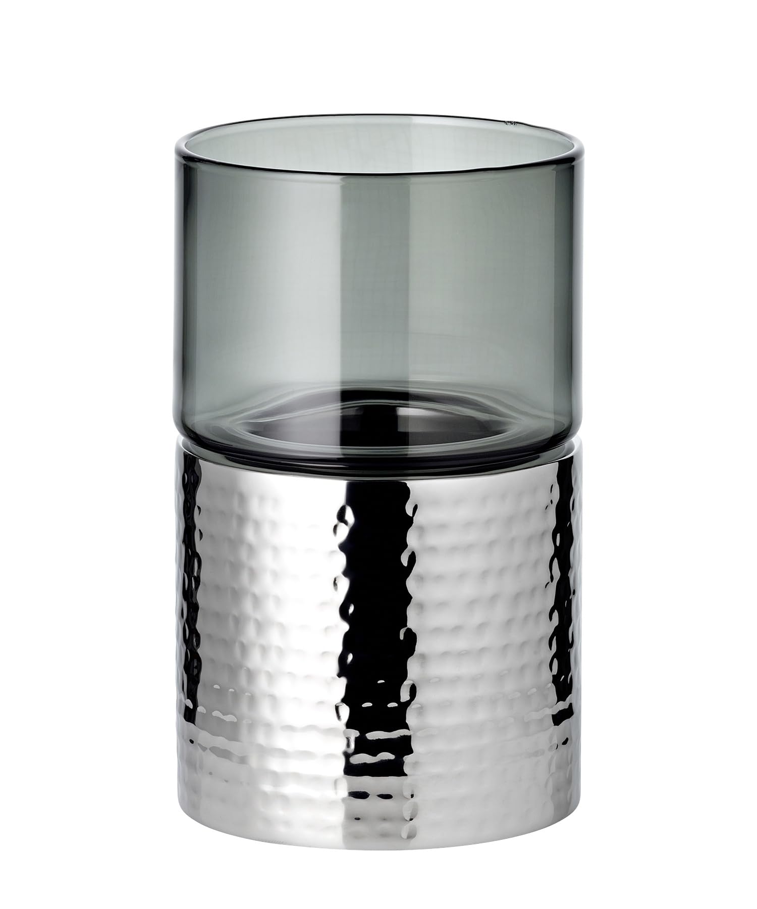 edzard-cosmo-windlicht-glas-edelstahl-geh-mmert-18-cm-2-teilig image 2