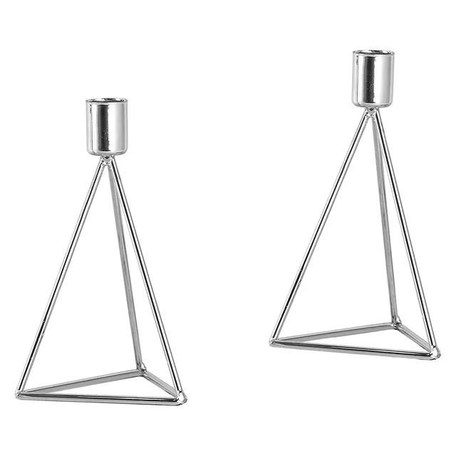 echtwerk-modern-small-kerzenhalter-2-tlg-metall-geometrisch image 1